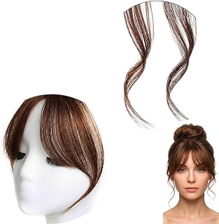 3PCS Hair Extensions for Women Brown, Middle Part Bangs Hair Extension & Sideburn Strands, Natural Looking Clip in Bangs f... Price In India