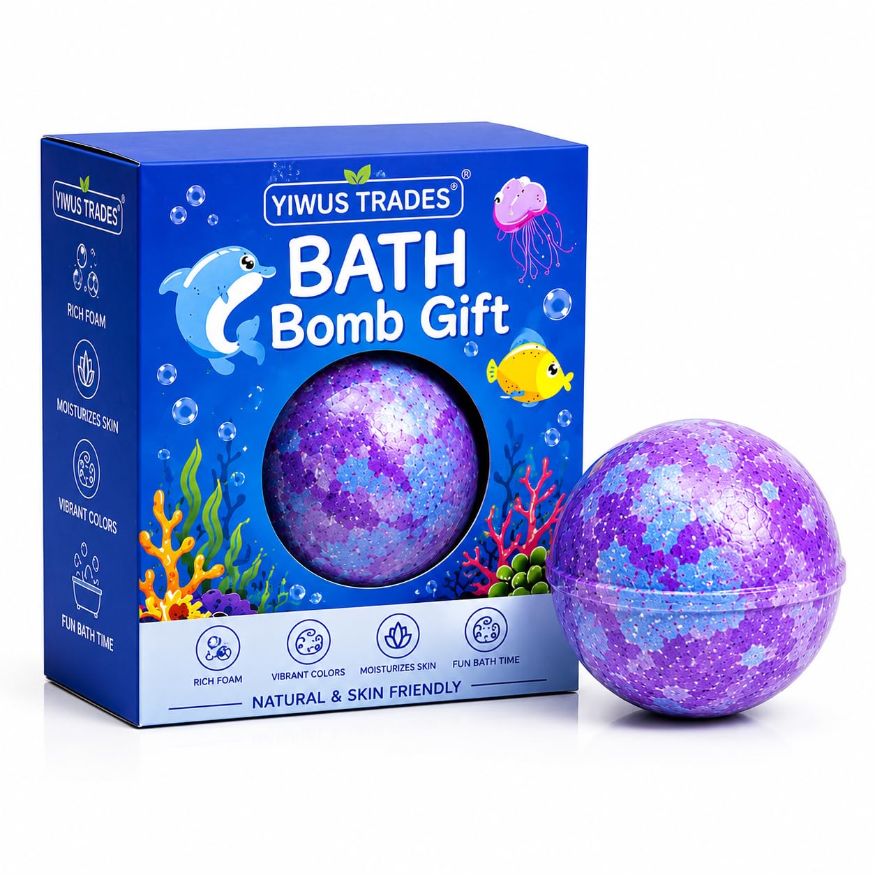 Kids Bath Bomb Gift Set with Surprise Toys Inside (1 Pcs), Colorful Ocean Scented Bubble Bath Bombs, Moisturizing Fizzy Bath Bombs for Boys & Girls, Fun Bath Time Gift Set, Multicolor-image-15