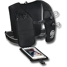 WYNRIDGE Running Hydration Vest | Mens & Womens Running Gear | Reflective Vest Running | 8 Pocket Storage with 17oz Flask | Secure Phone Holder | Adjustable Lightweight Black Neoprene
