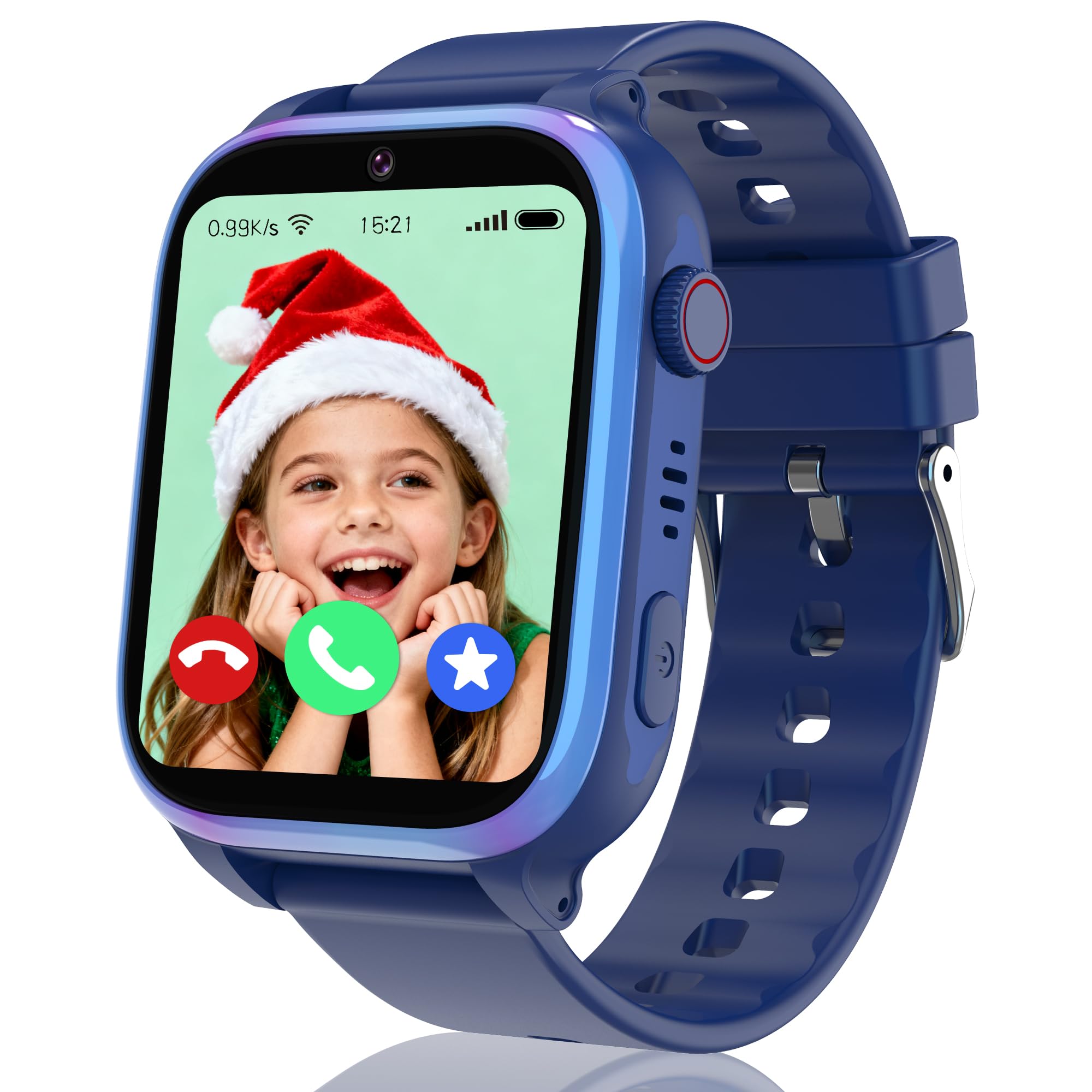 Kids Smart Watch 4G GPS for Kids with SOS Call Video Chat Class Mode GPS+WiFi Location Contacts Alarm Clock 7 Games IP68 Kids Smart Watch Gift
