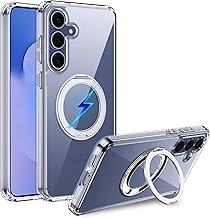 Magnetic Case for Samsung Galaxy S25 FE Case Compatible with MagSafe Stand Kickstand 360 Magnetic Ring Kickstand Built-In PC Protective Case Anti-Dust Cover for Samsung Galaxy S25 FE