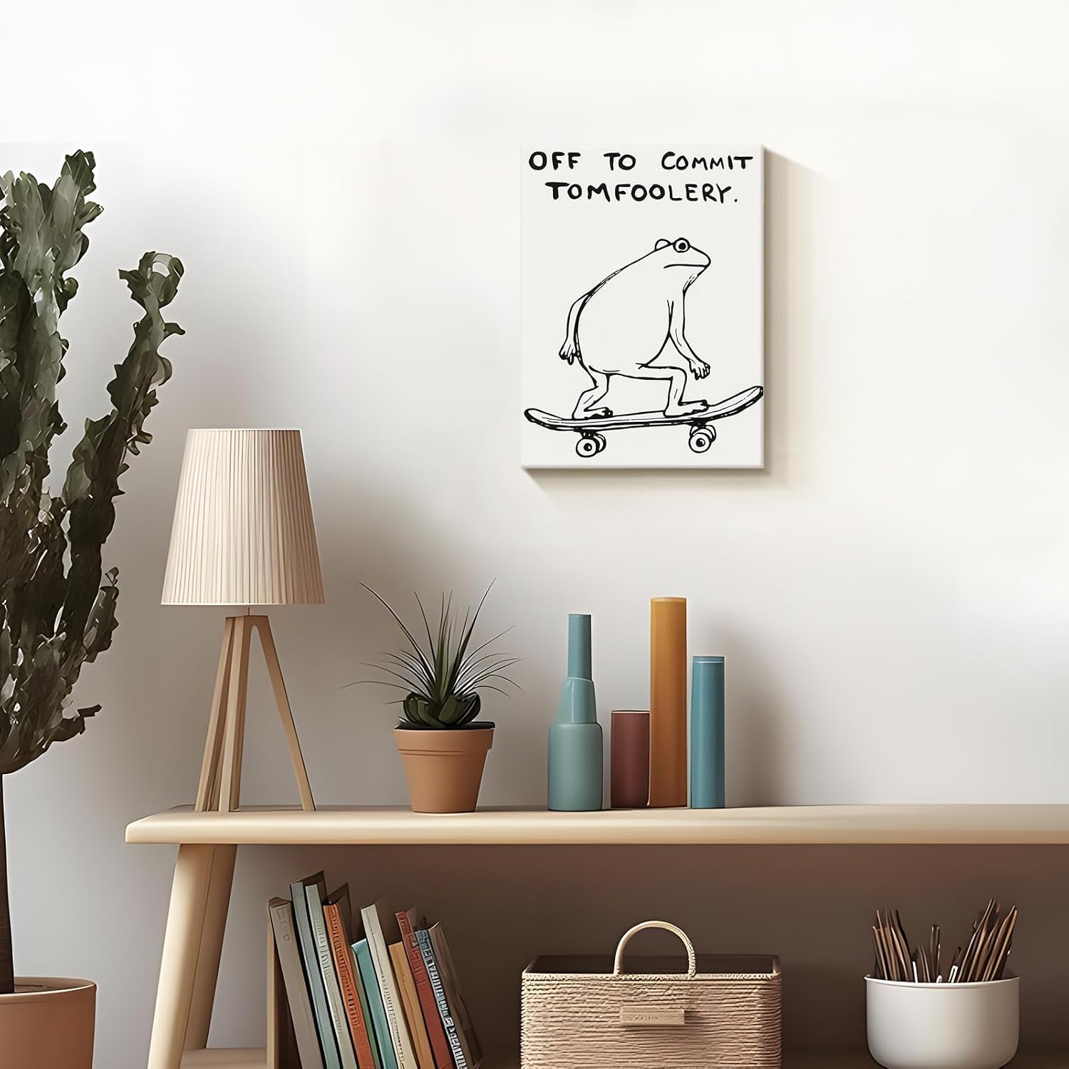 Funny Frog Wall Art Funky Skateboard Frog Prints for Wall Decor 12x16 Inch image 4