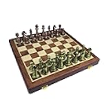Folding Board Zinc Alloy Chess Pieces Chessboard Set with Outdoor Game Chess Entertainment Chess Board Portable Board Game Set