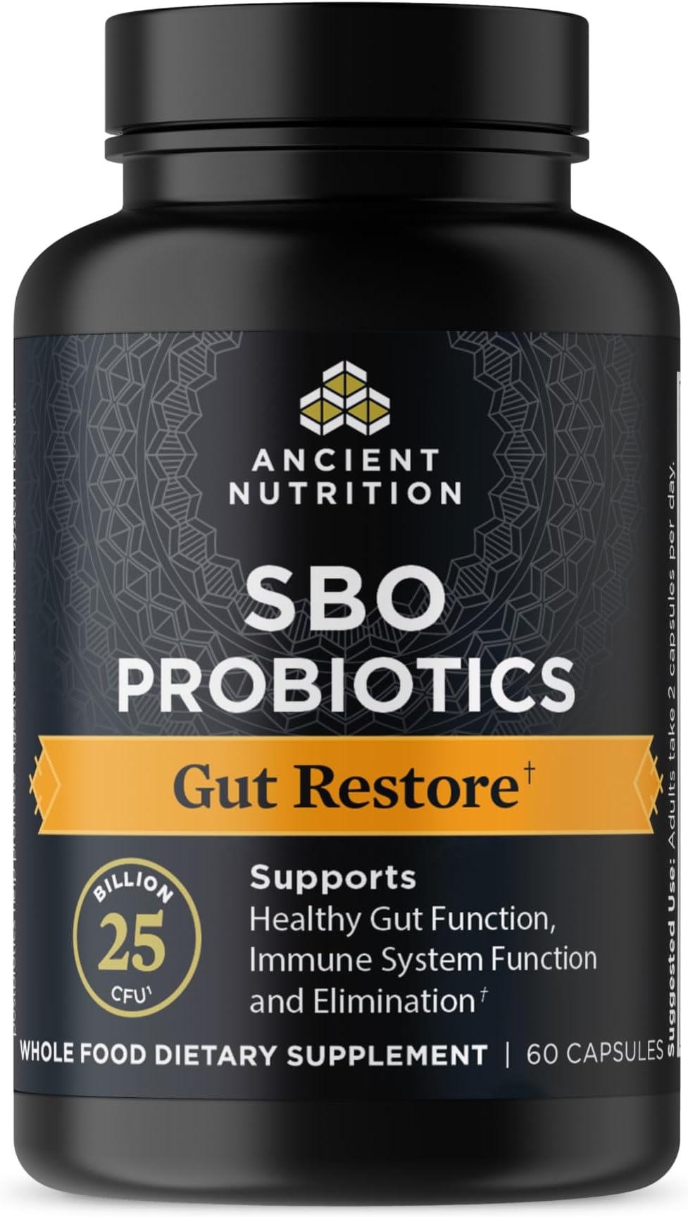 Ancient Nutrition Probiotics , SBO Probiotics Gut Restore 60 Ct, Promotes Gut Health, Digestive and Immune Support, Gluten Free, Superfoods Blend, 25 Billion CFUs* Per Serving…