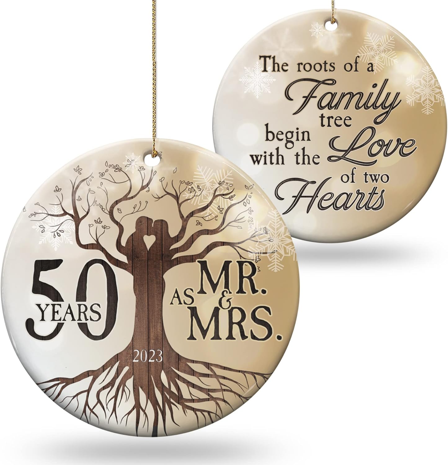 Giveena 50th 2023 Wedding Anniversary Ornament Christmas