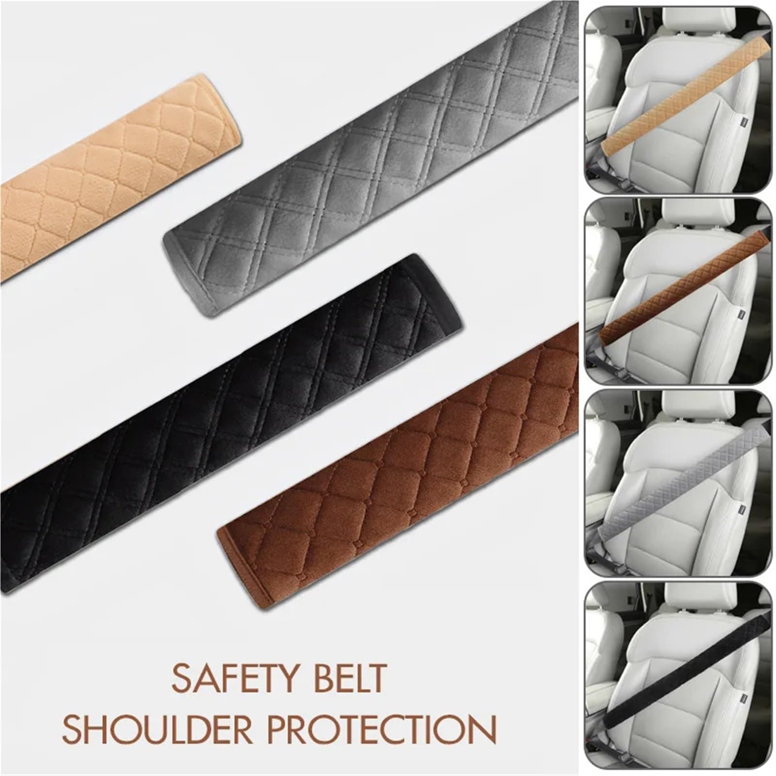 Copri cintura di sicurezza, 75/85 cm Comfort del sedile Cintura di sicurezza Protezione for le spalle Imbottitura for camion Interni auto(Black,85cm)