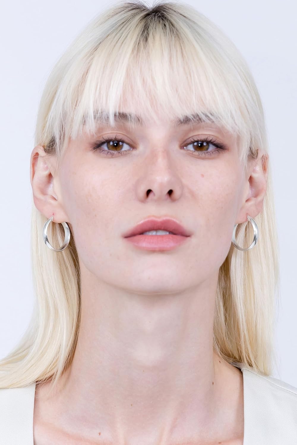 Hoops & Loops 925 Sterling Silver 5mm Wide Half-Round Hoop Earrings for Women, 14K Yellow Gold, Rose Gold Flash Plated 20mm, 25mm, 30mm, 40mm, Trendy Lightweight Hypoallergenic Jewelry - Image 2