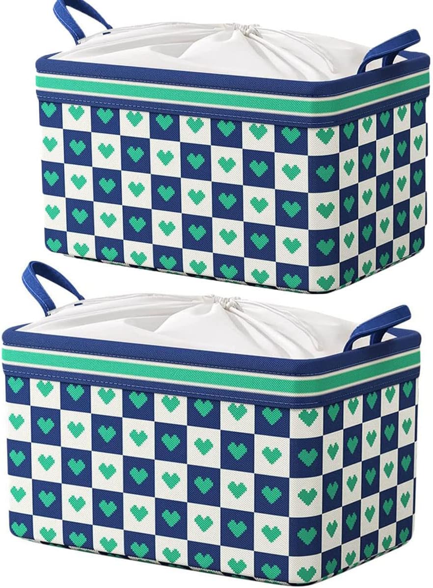 Storage Bins, 2 Pack Clothes Storage Bags, Steel Ring Reinforcement Largecapacity Storage Bag, Foldable Closet Organizers Storage Containers for Bedding, Clothes, Comforters