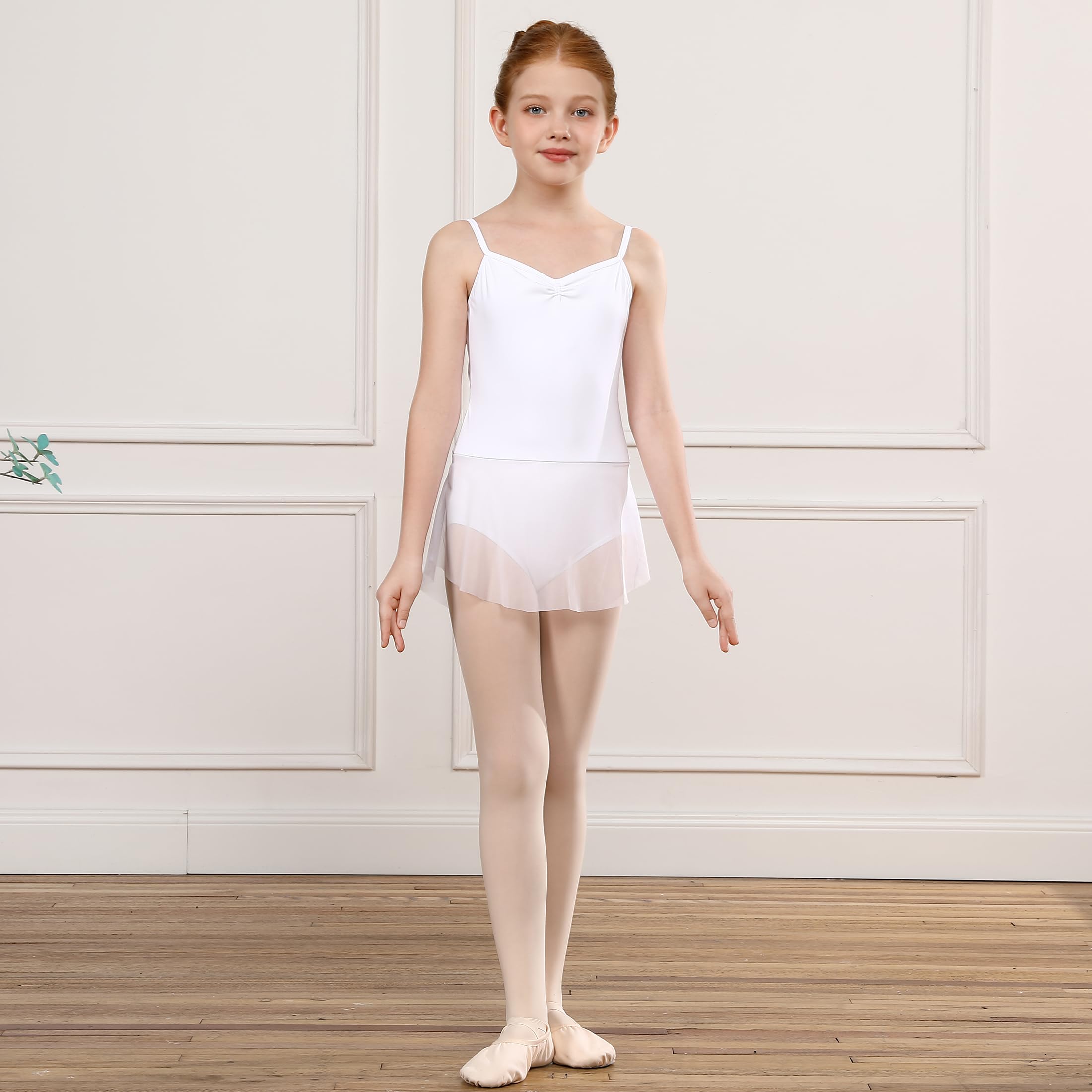 HIPPOSEUS Filles Robe de Ballet Justaucorps Ballet Danse Classique sans Manches Ballet Tutu Danse vêtements pour Enfants,JLQ06
