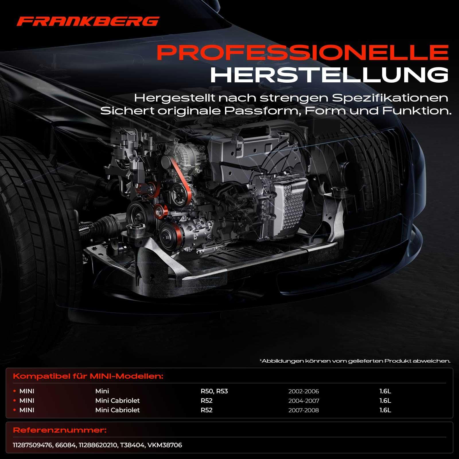 Frankberg Spannrolle Riemenspanner für M-i-n-i R50 R52 R53 Cooper S John Cooper Works Benzin 2002-2007 T38404