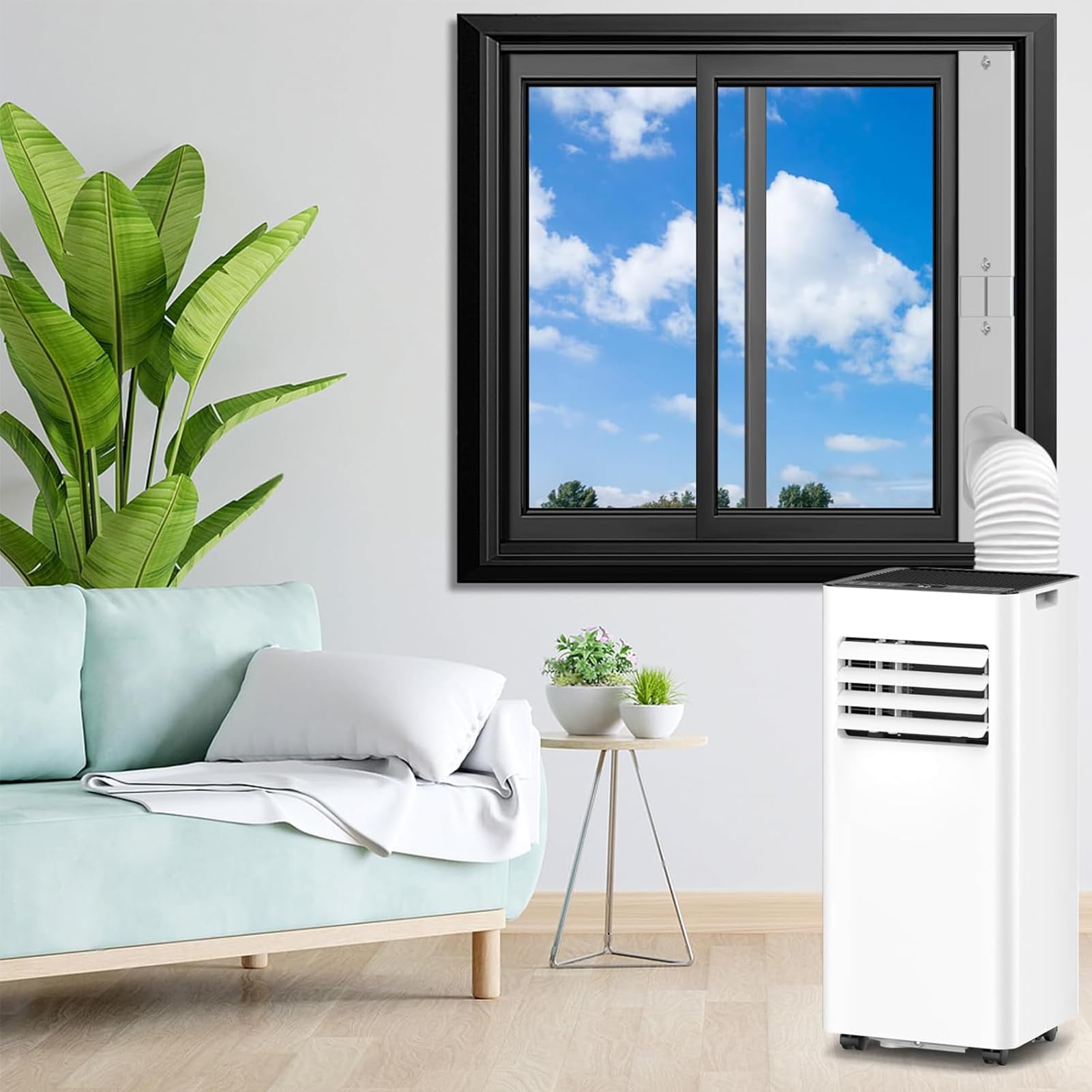 4 pezzi Condizionatore Guarnizione per Finestre,Climatizzatore Portatile Guarnizione,Kit di Tenuta Universale per Aria Condizionata Portatile,Guarnizione per Finestra con Kit Adattatore per Finestra
