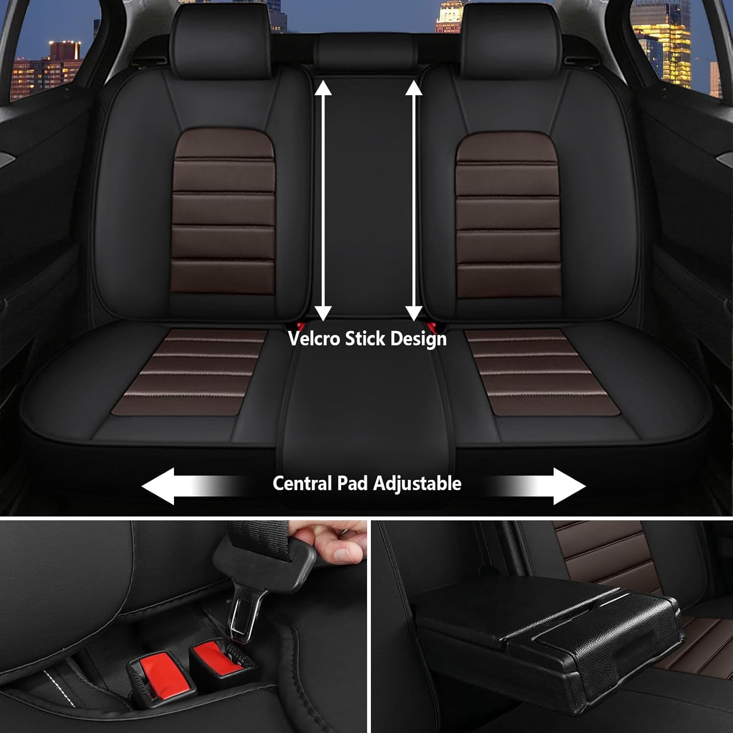 Car Seat Covers for Mercedes-Benz GLC 300 2017-2025, Nappa Leather Car Seat Cover Waterproof Cushions Luxury Seat Protectors (Black Coffee,Full Set)