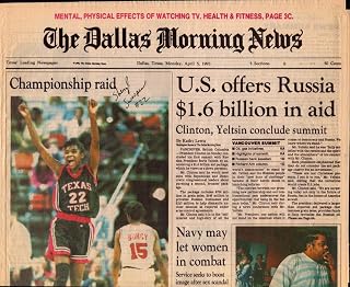 Sheryl Swoopes Red Raiders Autographed Signed 1993 Dallas Morning News Cover