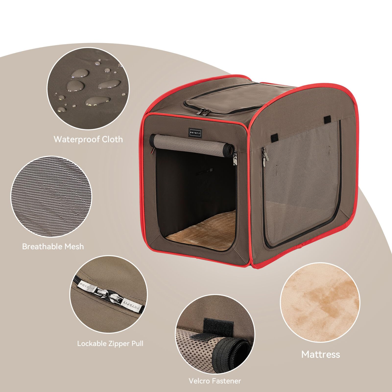 Petsfit Transportín de Perros portátil transportín para Perros Diseño Pop-up para Perros pequeños, medianos y Grandes con Alfombrilla de vellón
