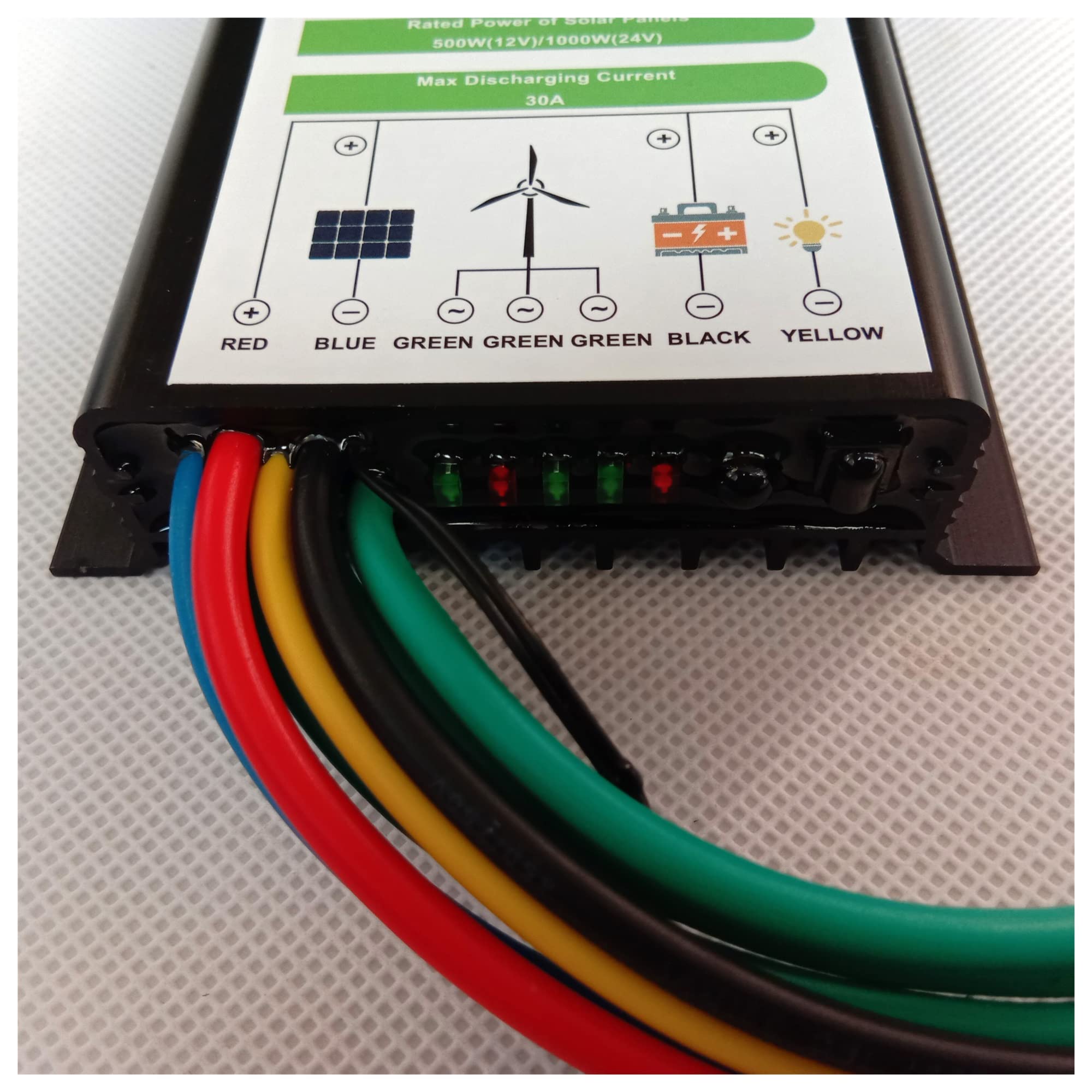 Wodoodporny wiatrowy hybrydowy sterownik solarny 800W Wiatr 1000W Solarny 12V/24V Automatyczna ochrona przed przeładowaniem Hybrydowy kontroler ładowania,Łączność