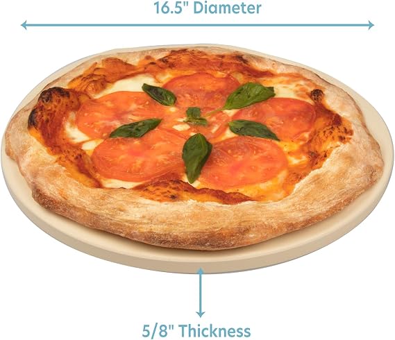 Pizza Stone for Oven, Grill, BBQ, Round 5/8 Inch Extra Thick Baking Stone