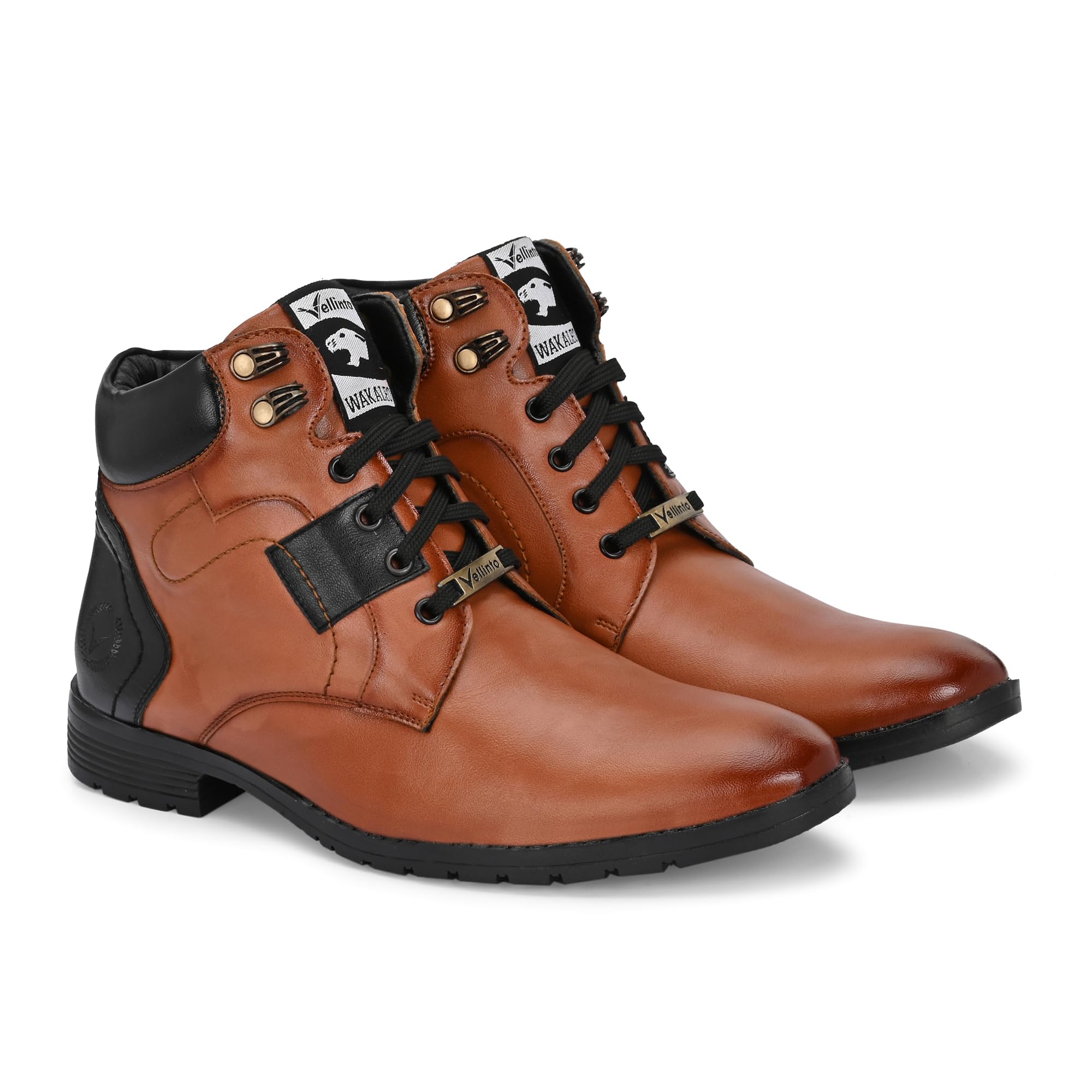 LUCAS Men's Mid Ankle Stylish Casual Lace-Up Boots-image-9