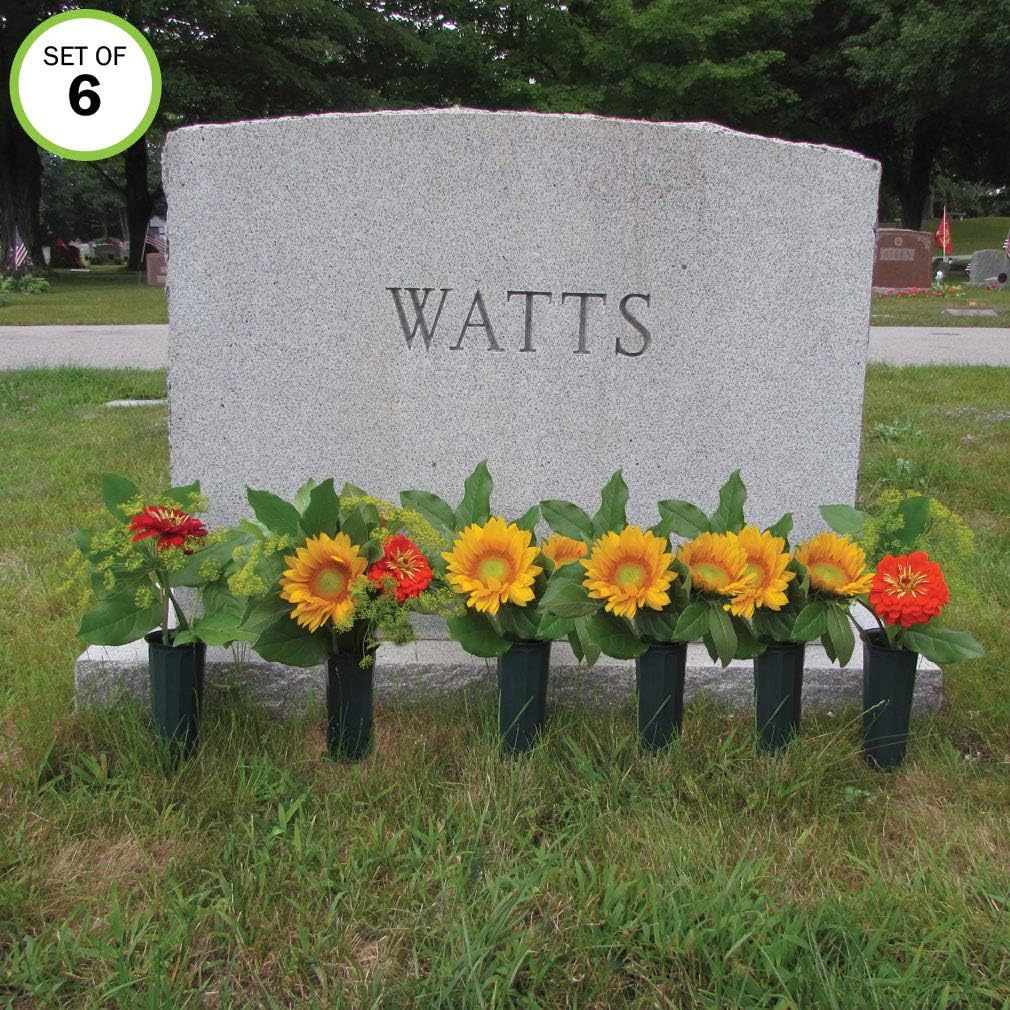Evelots 6 Pack Cemetery Grave Cone Vase for Fresh/Artificial Flowers-Sturdy Stake