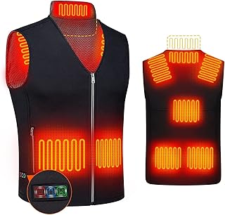 YOYI Gilet Riscaldato Giacca per Uomo Donna, Giubbotto Riscaldato con USB Ricarica,Gilet riscaldante Lavabile, per l’Aperto al Lavoro, a Caccia, in Motoslitta (Batteria Non Inclusa)