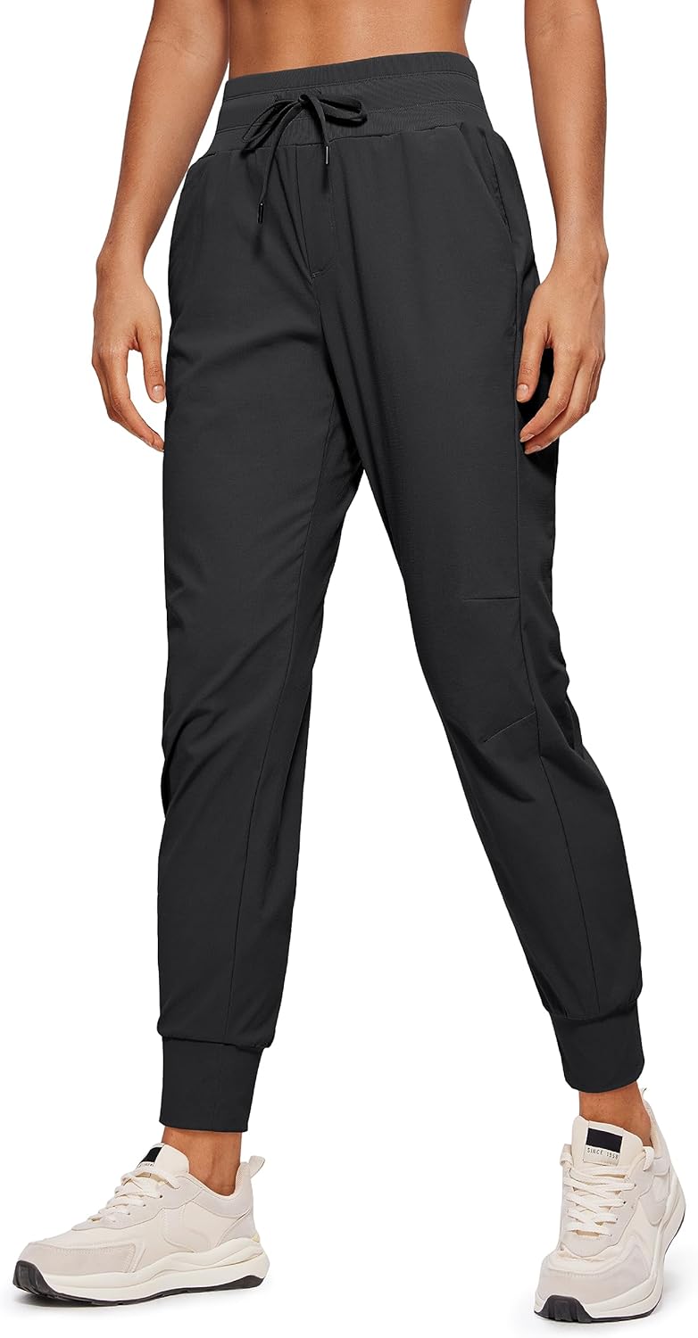 CRZ YOGA Athletic Joggers for Women 27.5" - Lightweight Travel Outdoor Hiking Pants with Pockets