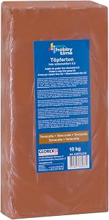 Glorex 68073210 GmbH Töpferton terracotta 10 kg, feinschamottiert, Körnung 0,5 mm