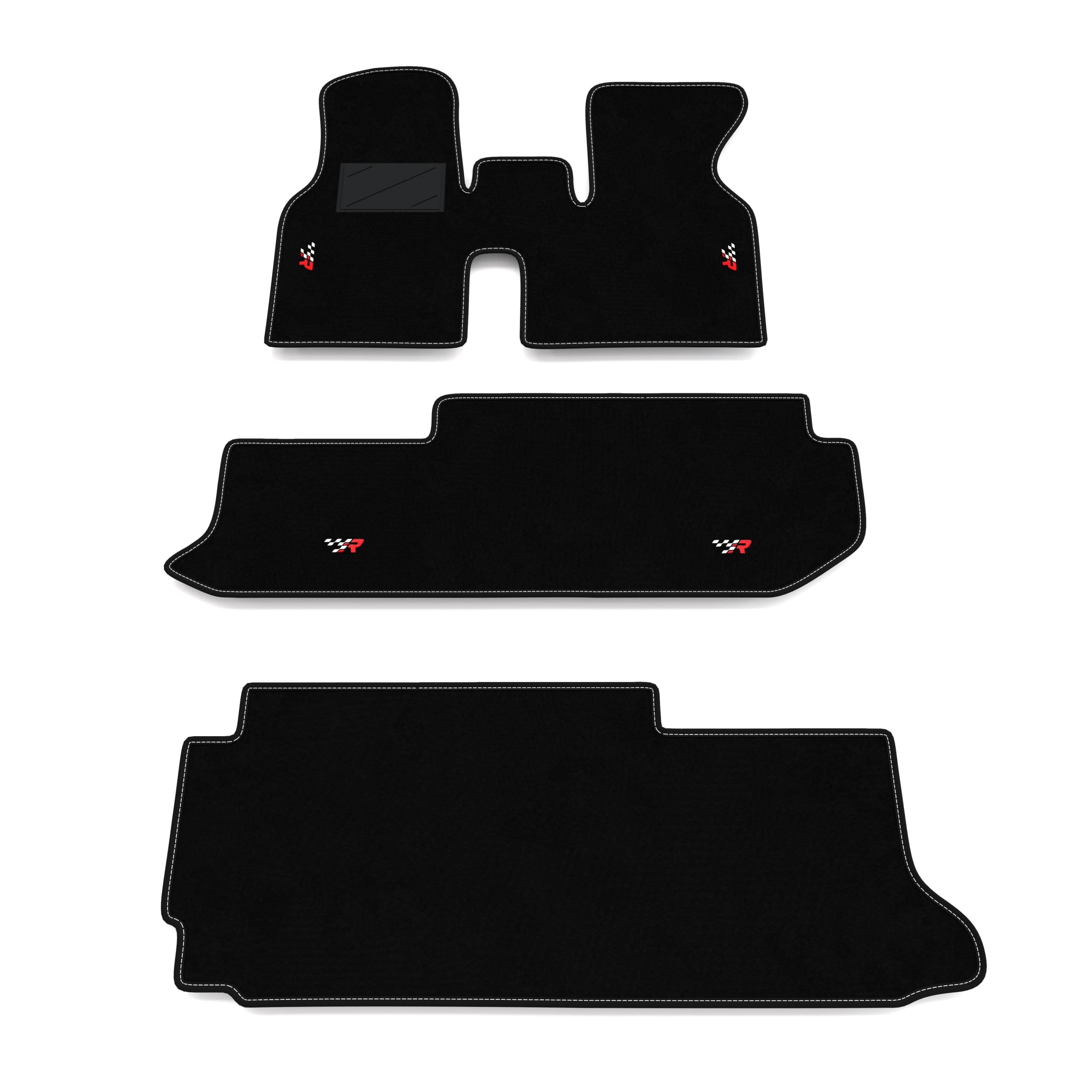 Kit de Alfombrillas compatibles con Volkswagen Transporter T4 9 plazas 1990-2004 | Alfombrillas a Medida de moqueta, Bordado R Racing, Alfombra a Medida