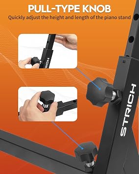 STRICH Piano Keyboard Stand - Adjustable Portable Music Stand for Kids and Adults Fits 54 61 88 Keys Electric Pianos Sturdy Music Keyboard Stand (Z Style)