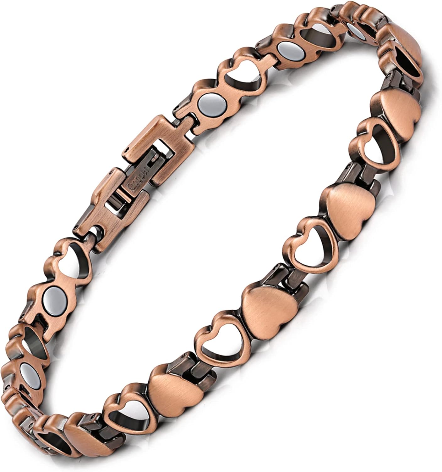Feraco Copper Bracelets for Women, 99.99% Pure Copper Magnetic Bracelets with Effective Neodymium Magnets, Adjustable Jewelry Gift with Sizing Tool