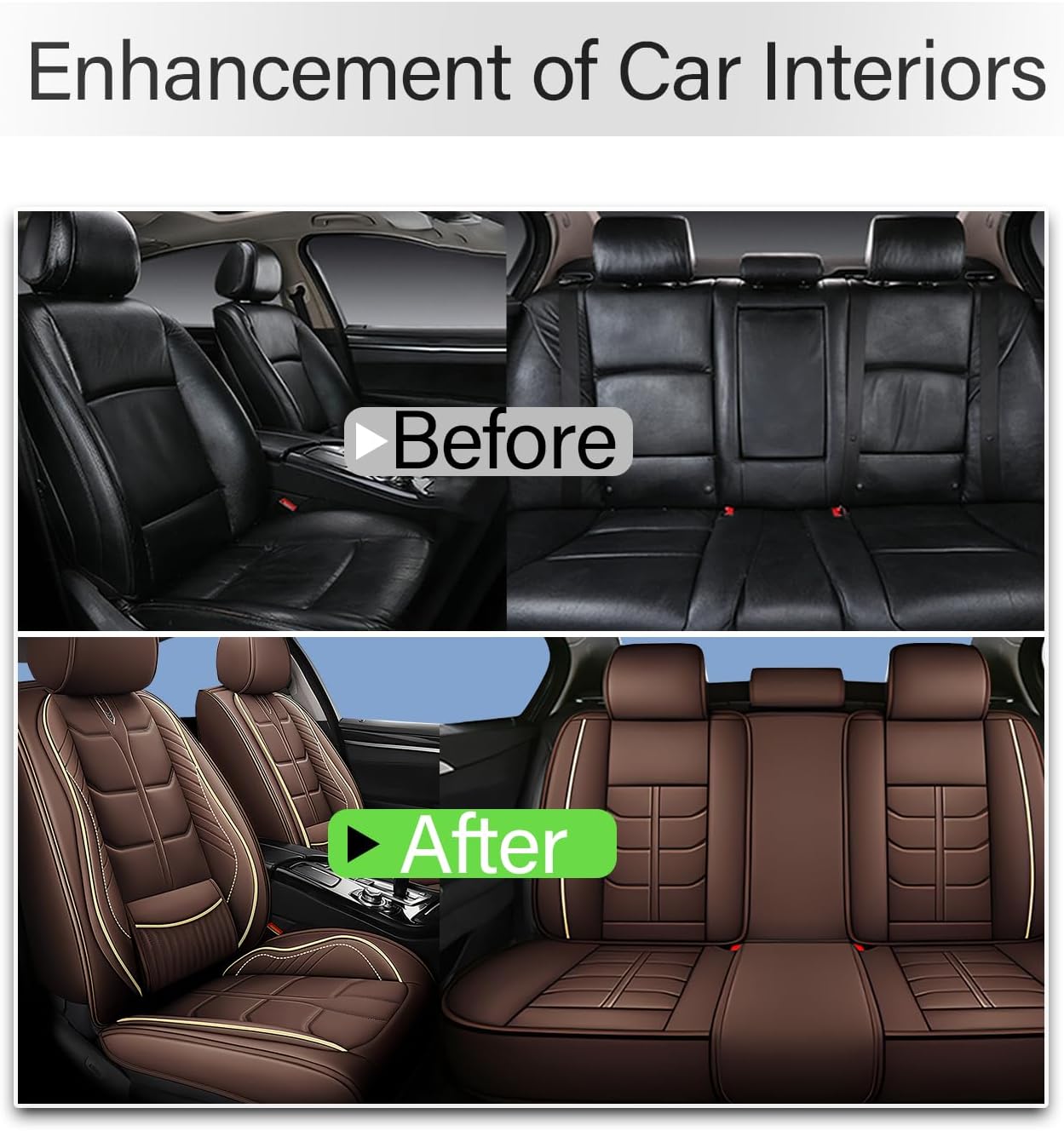 Custom Fit for Pacifica 2004-2025 Car Seat Covers Full Set,7-Seats PU Leather Seat Protectors | Heated & Ventilated | SRS Airbag Compatible |Full Set,Coffee