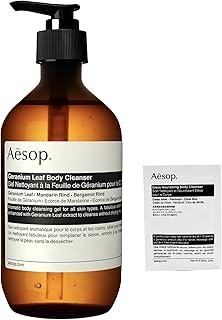 Geranium Leaf Body Cleanser | For All Skin Types To Cleanse Without Drying Out | Geranium Leaf, Mandarin Rind, Bergamot Rind | 16.9 oz / 500mL + Eleos Nourishing Body Cleanser Sample