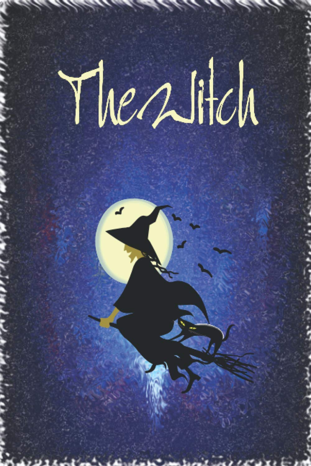 Glossy Notebook: HalfWide 250 Pages | Perfect gift for friends and family, scary blackwitch,cat,crows: witch flying on a broom , 6 " 9 nobleed ,haloween idea