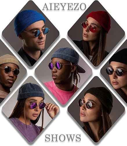 Miniatura 3 de AIEYEZO Lentes de sol redondos Lennon polarizados redondos para mujeres y hombres, lentes de sol de círculo pequeño