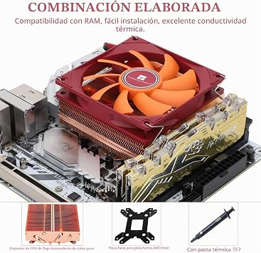 Thermalright AXP90 X47 Full Low Profile CPU Cooler, 47mm Height, Silent PWM Fan 90x90x15, 4 Heat Pipes, Compatible with AMD AM4/Intel LGA1700/1150/1151/1200 (Pure Copper)