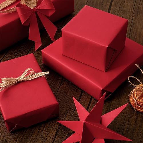 Miniatura 5 de Flyhill Rollo de papel kraft rojo de 18 pulgadas x 100 pies (149 pies cuadrados) - Rollo de papel reciclable para el día de San Valentín, boda,