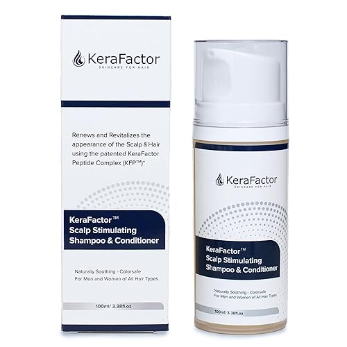 Champú y acondicionador 2 en 1 estimulante del cuero cabelludo, sin medicamentos, sin sulfatos y sin parabenos, factor de crecimiento, fórmula para