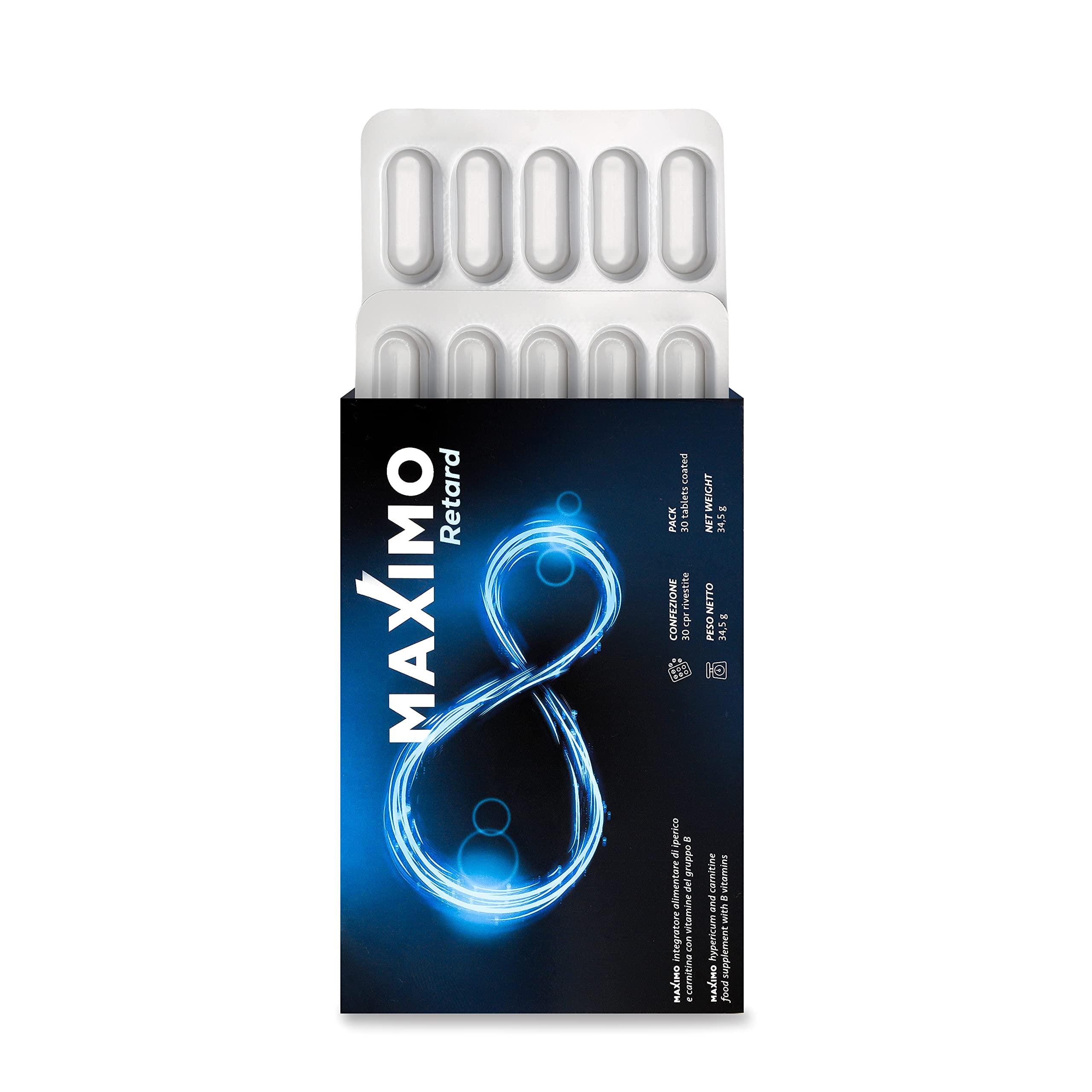 MAXIMO RETARD | 30 cpr integratore per uomo | Formula bilanciata per rilascio graduale dei principi attivi | 100% naturale senza glutine e lattosio