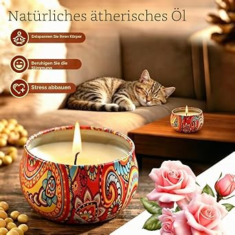 Scented Candle Set Pack of 12 Candles for Home Scented Aromatherapy Candel Gift [Energy Class A]