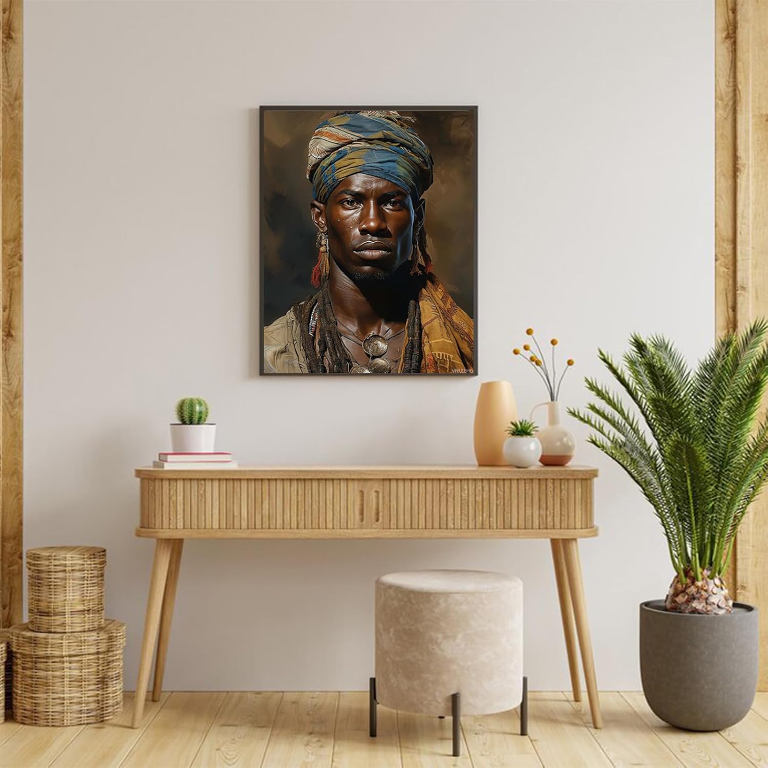VNUIEHG Paint by Numbers African Americans Man for Adults, Acrylic Oil Painting by Numbers Kits for Beginner with Paintbrushes Brushes Paintwork Art Canvas for Home Decor 16x20 inch / 40x50 cm