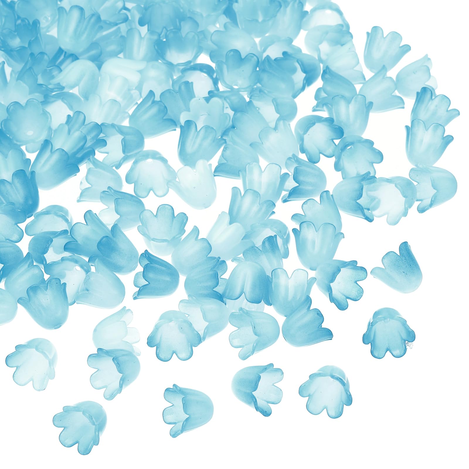 PATIKIL 0.3x0.4 Frosted Flower Beads, 300Pcs Acrylic Flower Bead Caps for Bracelets Earrings, Necklaces