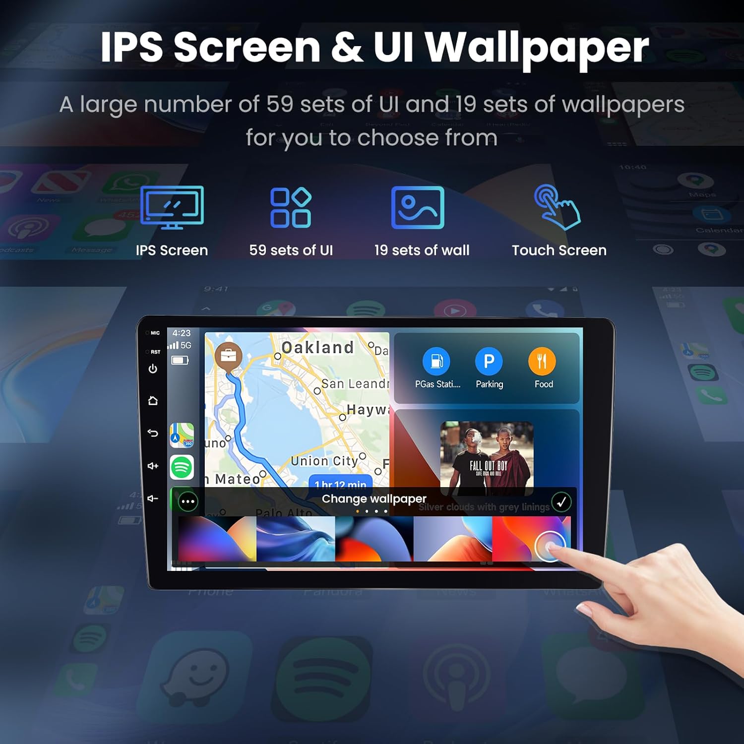 [4G+64G] 8 Core Android Car Stereo for Toyota Prado 120/ Lexus Gx470 2004-2009 with Wireless Carplay & Android Auto, 9 Inch Touch Screen Car Radio with GPS,Bluetooth,WiFi,Camera