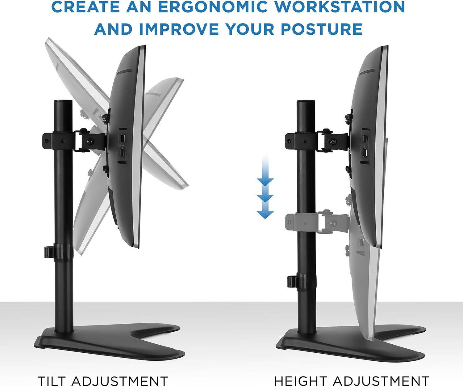 40% оƒƒ Dіѕсоunt Mount-It! Free Standing Monitor Stand for Desktops | Single Monitor Mount | VESA 75 100 Compatible Displays | Height Adjustable Tilt Swivel Rotating | Fits 21.5 23 24 27 28 29 32 Inch Computer Screen