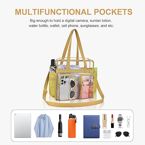 Vista 263 de Oraben Bolsa transparente transparente aprobada para estadios de 12 x 6 x 12 pulgadas, bolsa de estadio para trabajo, juegos deportivos, gimnasio