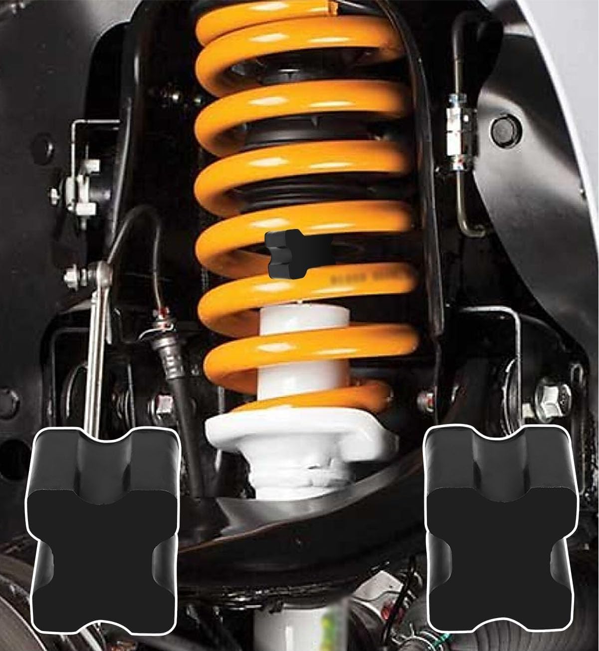 Coil Spring Spacer Kit, Heavy Duty Rubber Coil Spring Booster Kit, for 1" to 1.5" Coil Spring Lift, 8 Pcs