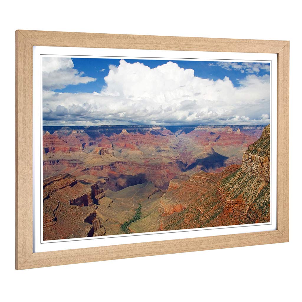Big Box Art Framed Print of The Grand Canyon Mountain Landscape (1) Design | Wall Art Picture | Home Decor for Kitchen, Living Room, Bedroom, Hallway, Oak, A2 / 24.5x18 Inch / 62x45cm