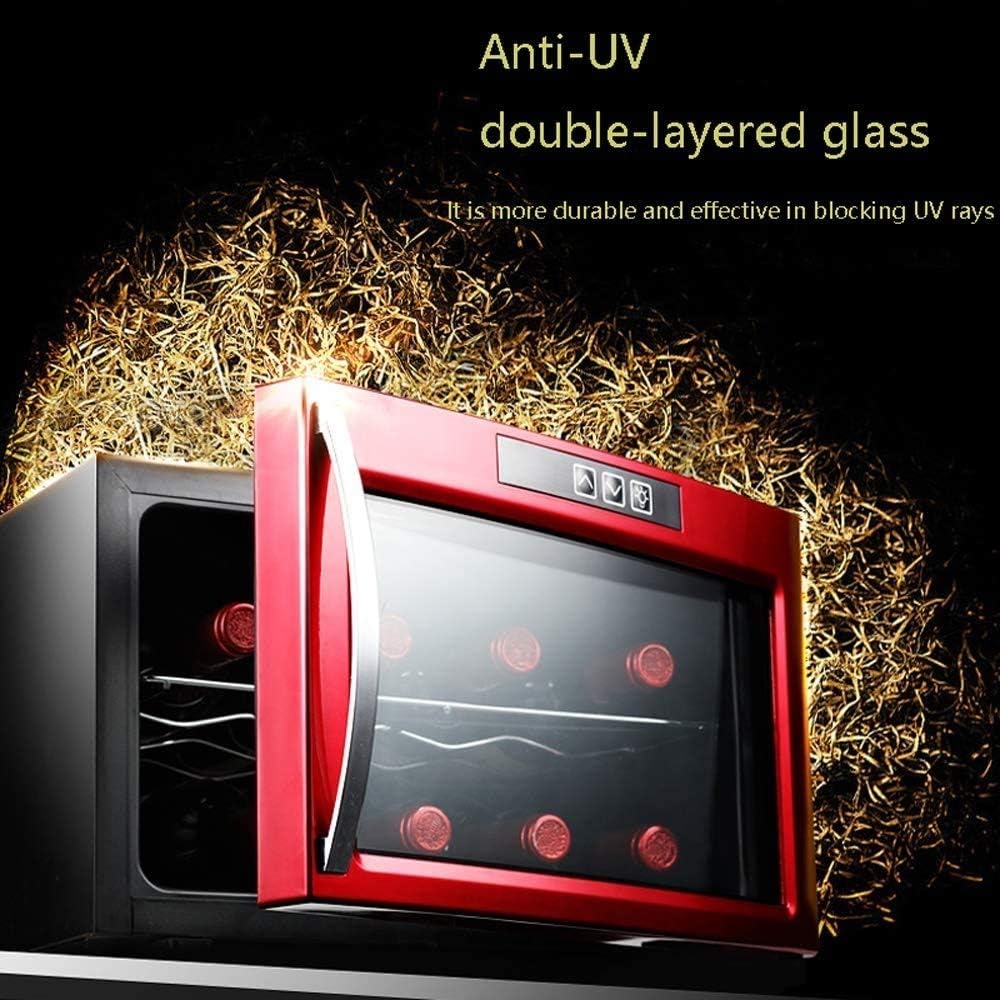 Wine Cooler Refrigerator,White & Red Wine Fridge Chiller Countertop Wine Cooler,Freestanding Compact Mini Wine Fridge 8 Bottle Capacity, Smart Touch Panel
