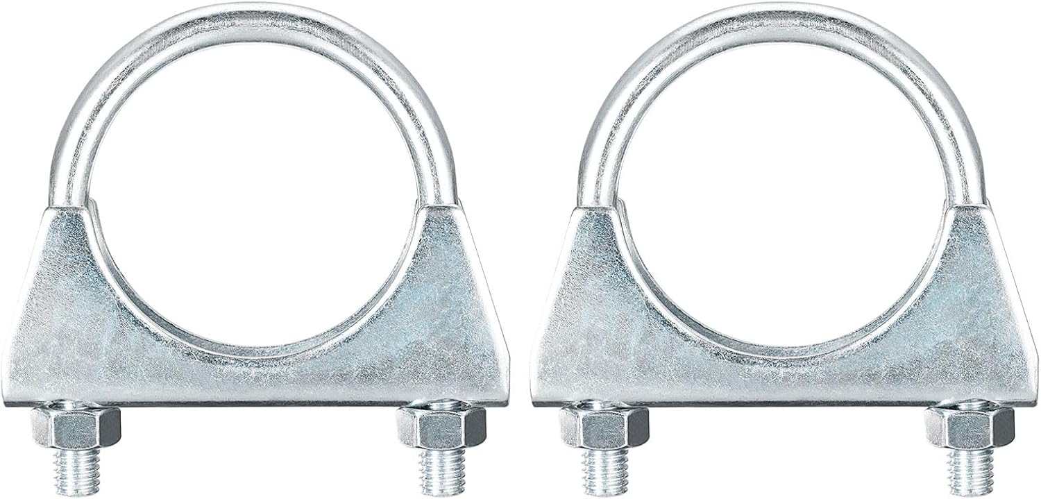 uxcell Muffler U-Bolt Clamps for 95mm(3-3/4") Diameter Exhaust Tail Pipe, 2pcs Exhaust U Clamp Saddle Type U-bolt Clamps
