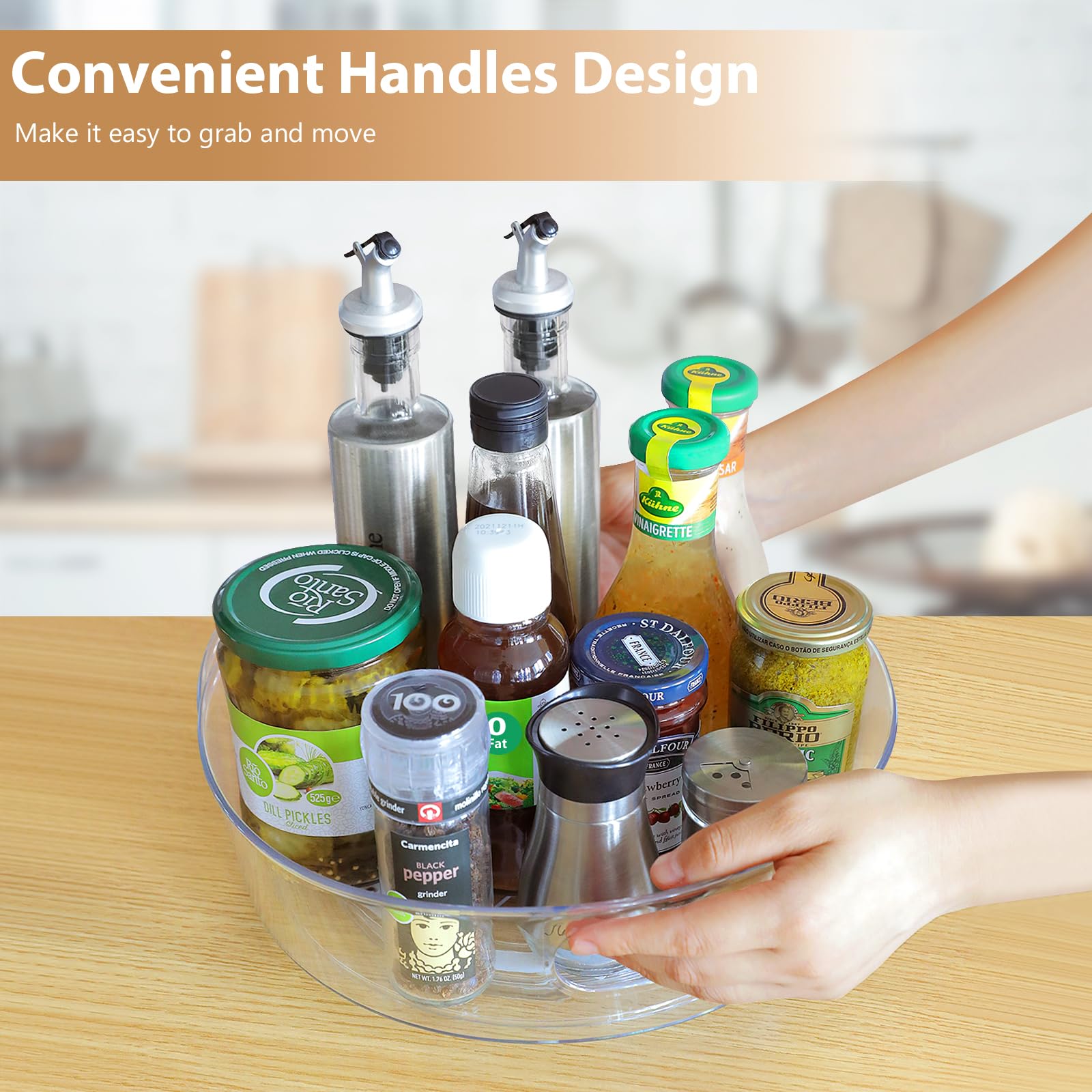 Lazy Susan Drehteller Aus Acryl – 22,9 Cm, 2 Stück, Rutschfester Organizer Für Küche & Bad