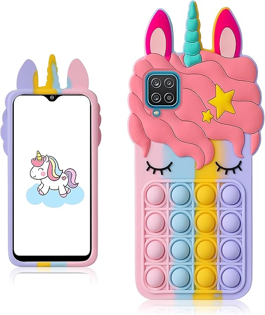 STSNano Color Unicorn Case Cover Silicone Fidget for Samsung Galaxy A12 for Girls Boys Teen Fashion Cute Fun Design Unique Cool Kawaii Funny Cartoon Cases for Samsung Galaxy A12