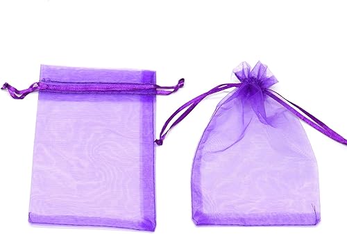 Miniatura 18 de Dealglad 100pcs Drawstring Organza bolsas de joyería caramelo para fiestas, casamientos, regalos Negro