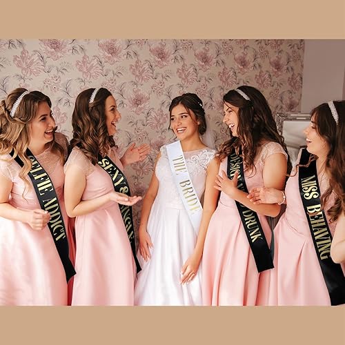 Miniatura 7 de LEIFIDE Paquete de 10 bandas para novia y dama de honor, regalos divertidos de equipo, decoraciones para mujer, novia, dama de honor, suministros de